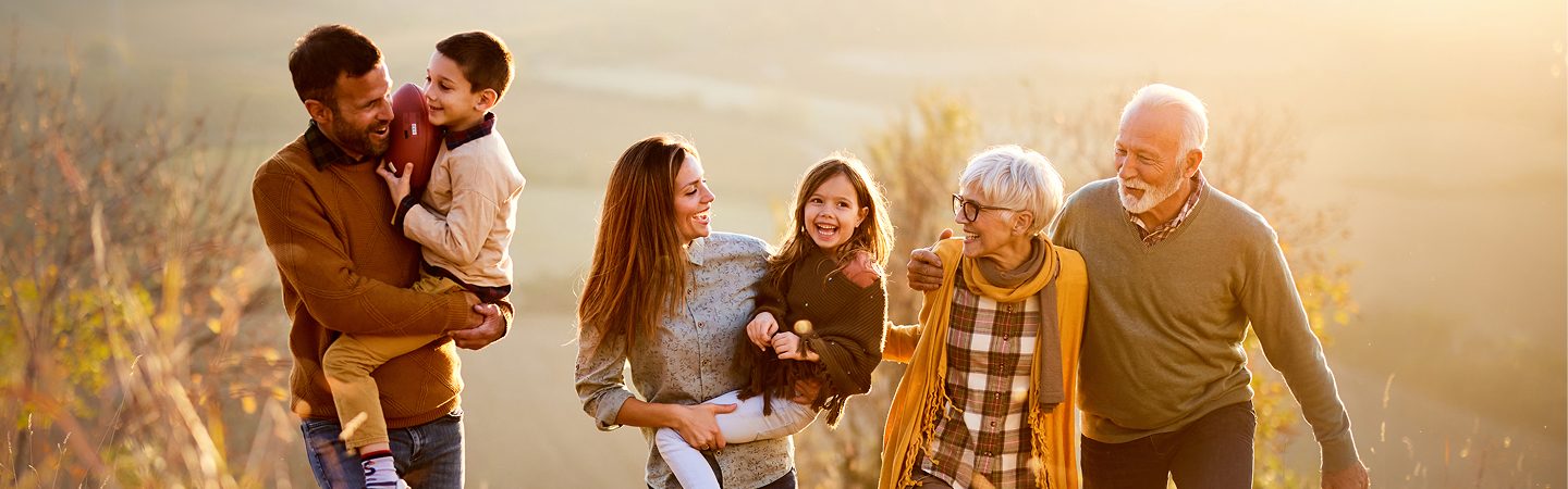 Multi Generational Family walking together